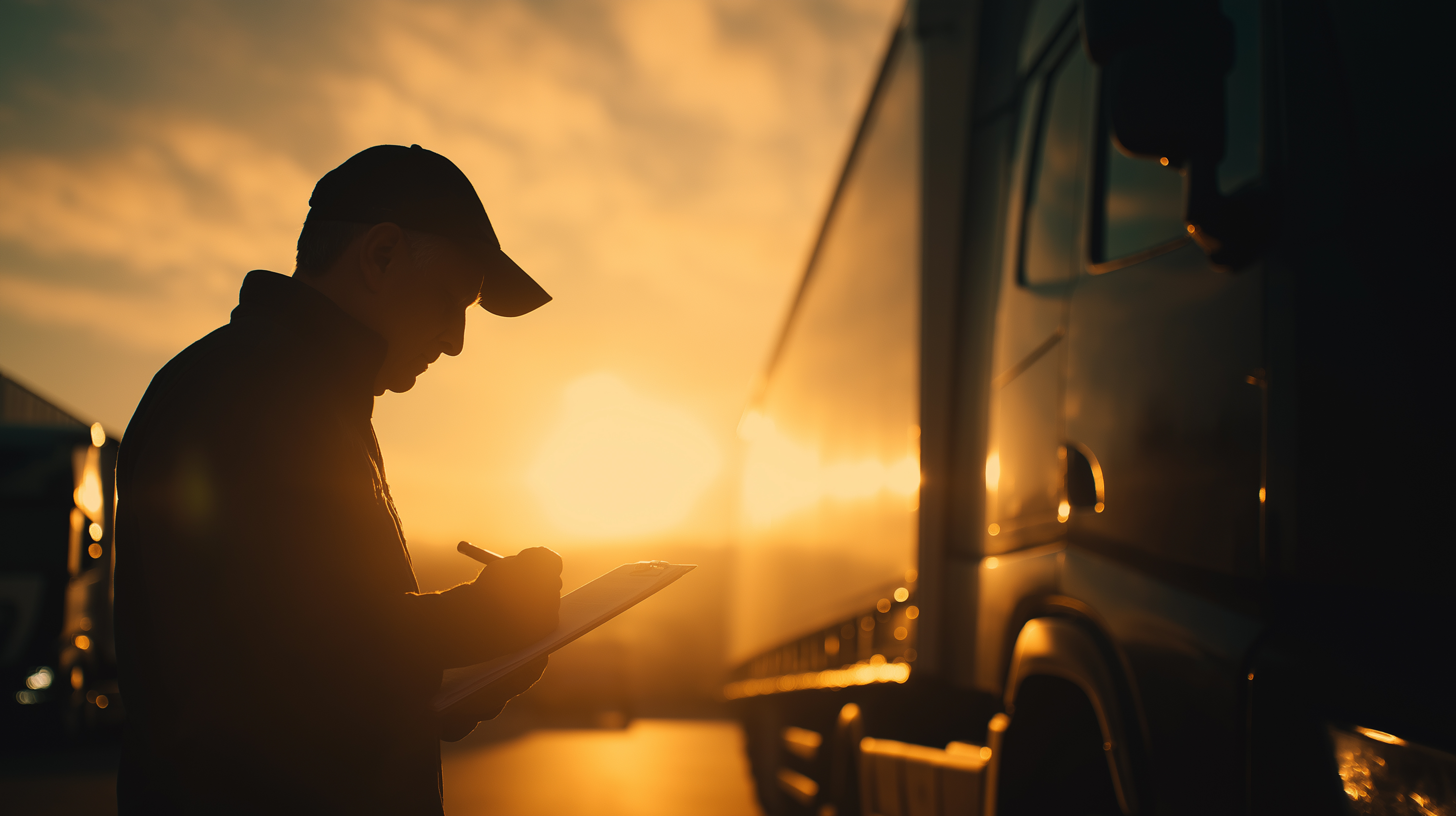 Driver holding paperwork