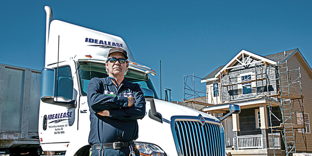 International LT Driver on Construction site