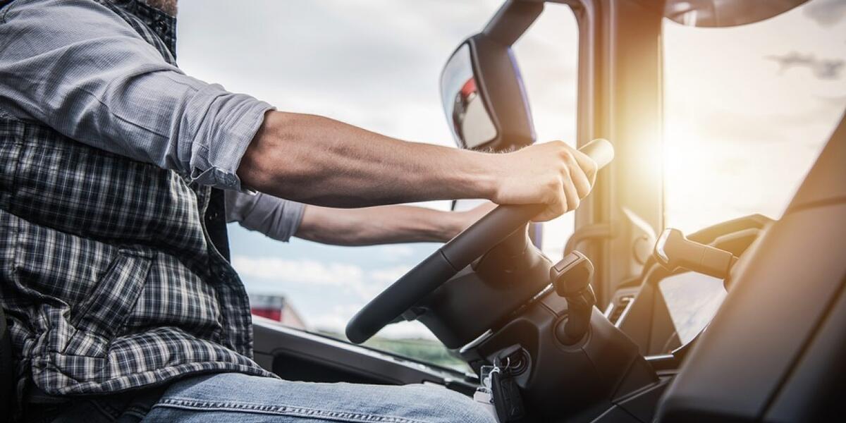 truck driver behind the wheel