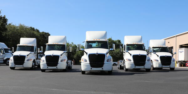 line of trucks