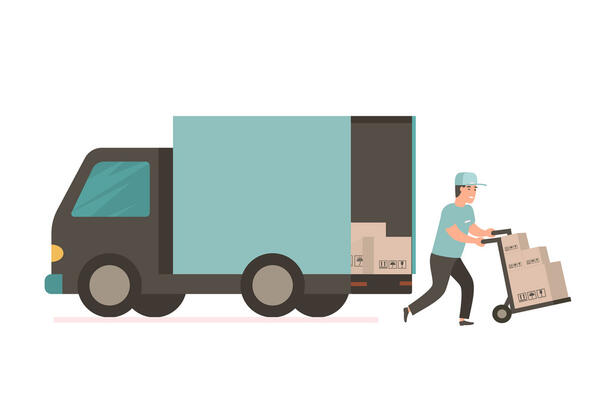 Courier delivering goods