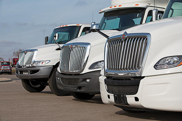 International Trucks MV, RH, LT group grill shot