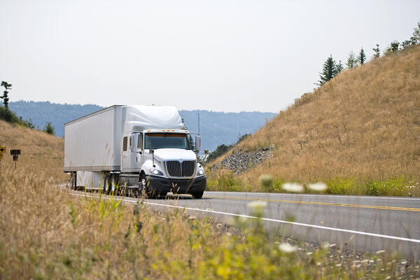 semi truck on road